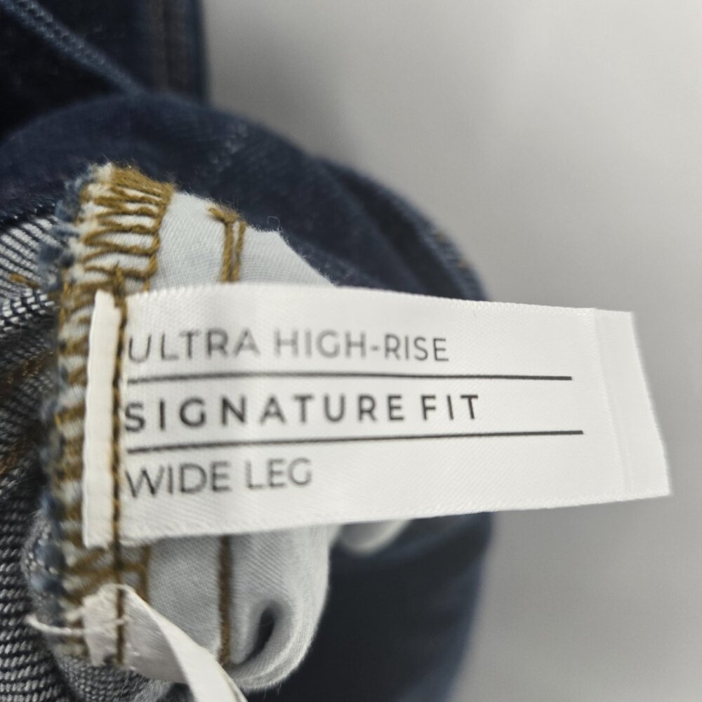 Lane Bryant Dark Blue Ultra High-Rise Signature Fit Wide Leg Jeans 24 Long - Picture 11 of 14